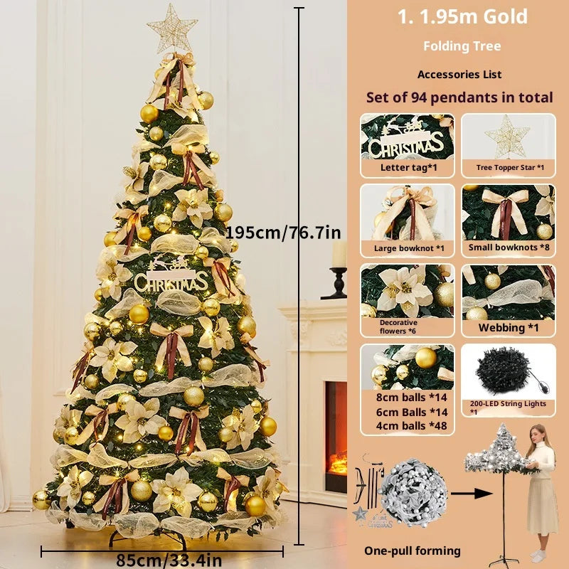 Modern pre-decorated Christmas tree ideal for small living rooms