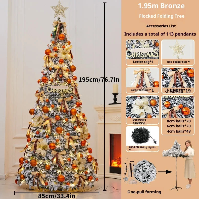 Telescopic Christmas tree for apartments easy to set up and store