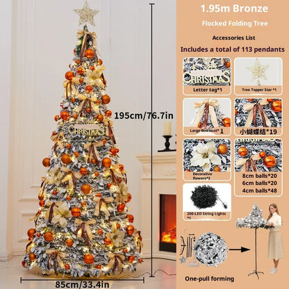 Telescopic Christmas tree for apartments easy to set up and store